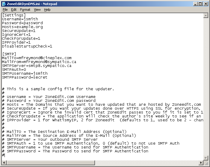 Screen shot of sample ini file. Click for a larger view. Screen shot of sample ini file. Click for a larger view.